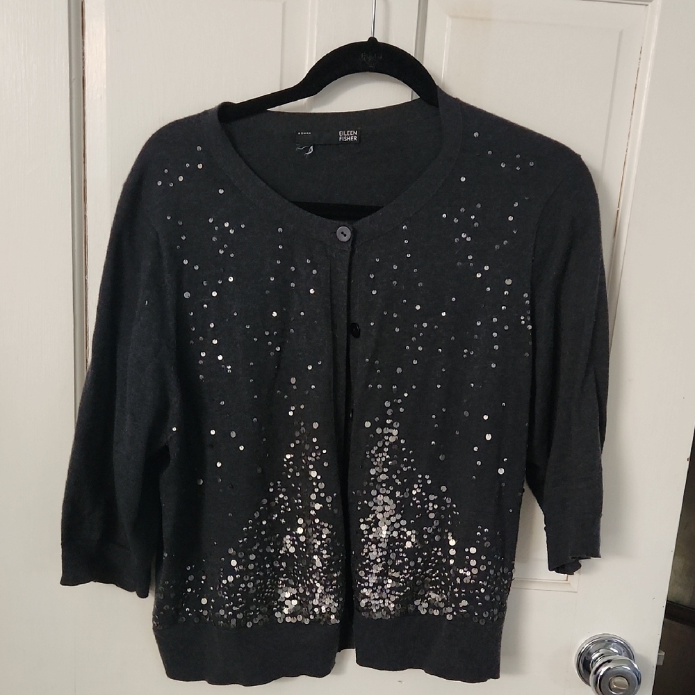 Elegant Black Sequin Sweater